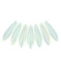 Czech Glass Daggers Perlen 5x16mm Crystal green rainbow 00030-98539